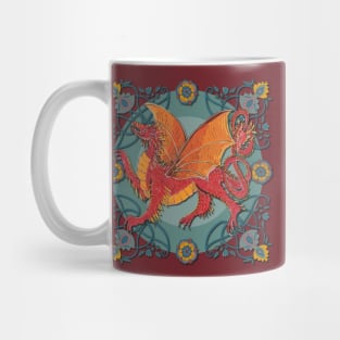 Celtic Medieval Fire Dragon Mug